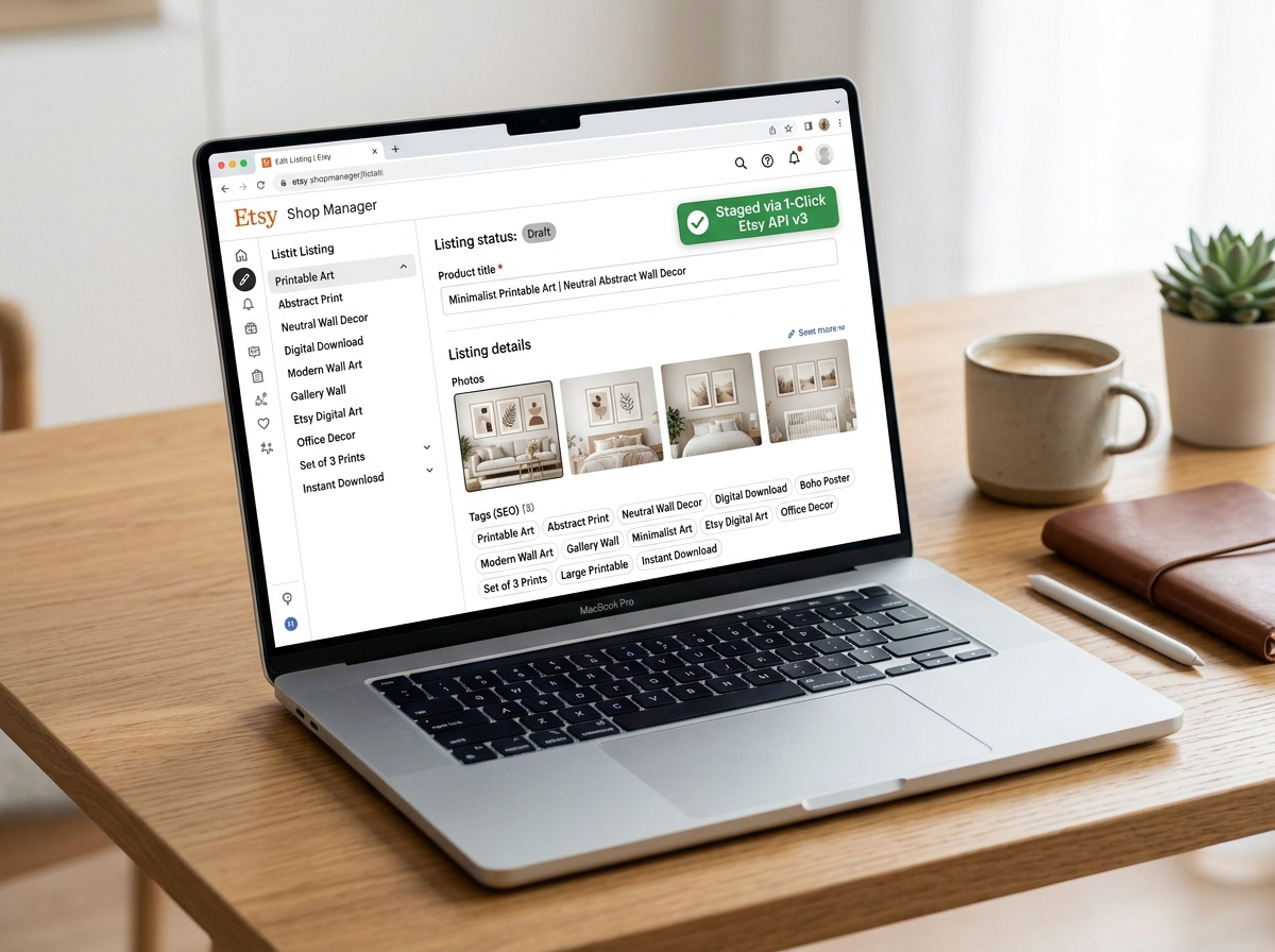 1-Click Direct Etsy API Draft Staging Dashboard