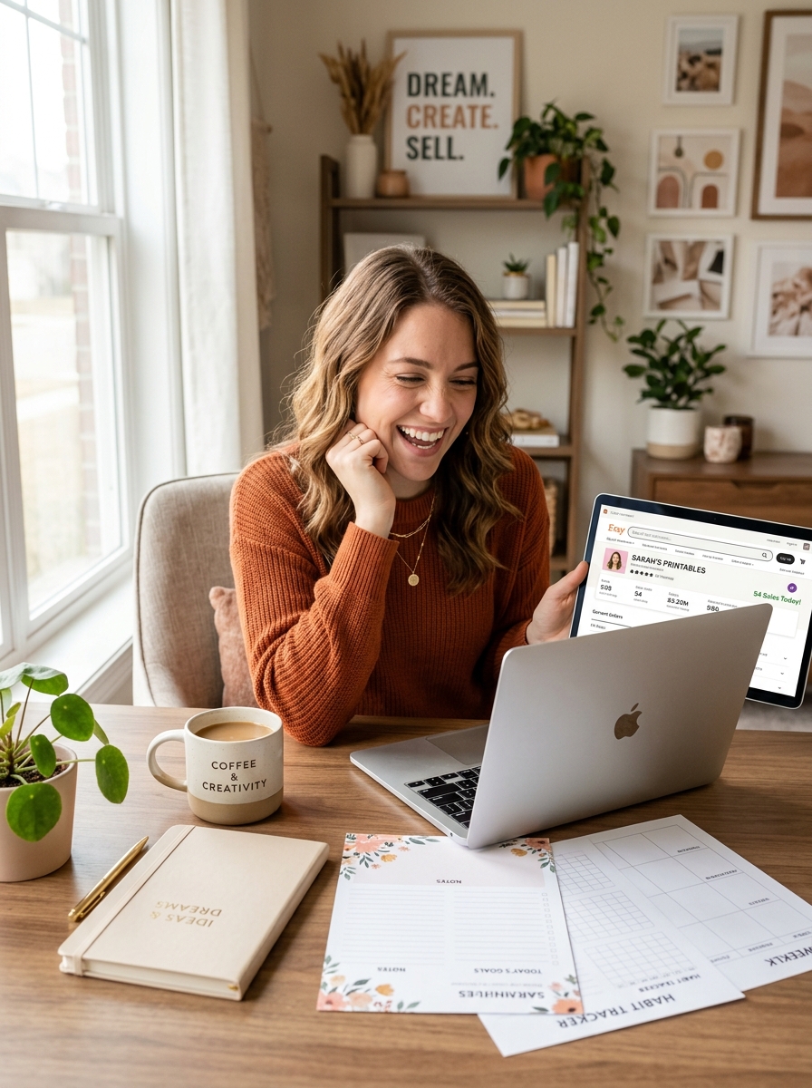 Happy Digital Product Creator Automating Printable Sales
